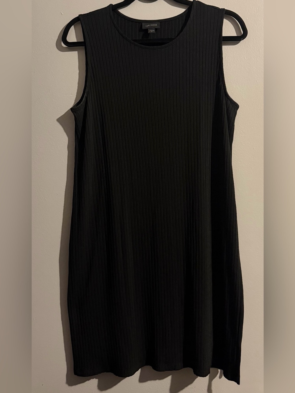 J. Jill Wearever Collection Black Ribbed Sleeveless Tunic Beach Cover Up Top